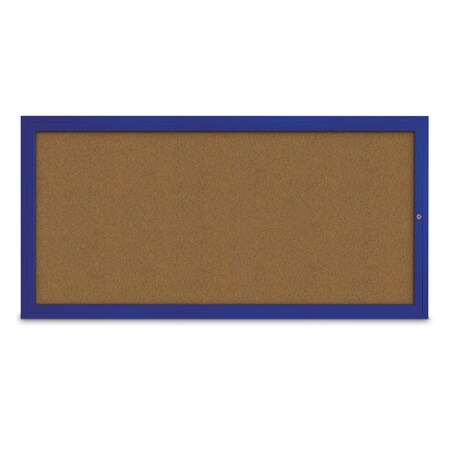 United Visual Products Slim Enclosed Corkboard, 24"x36", Satin Alum Frame/Surf UVEB2436-SATIN-SURF